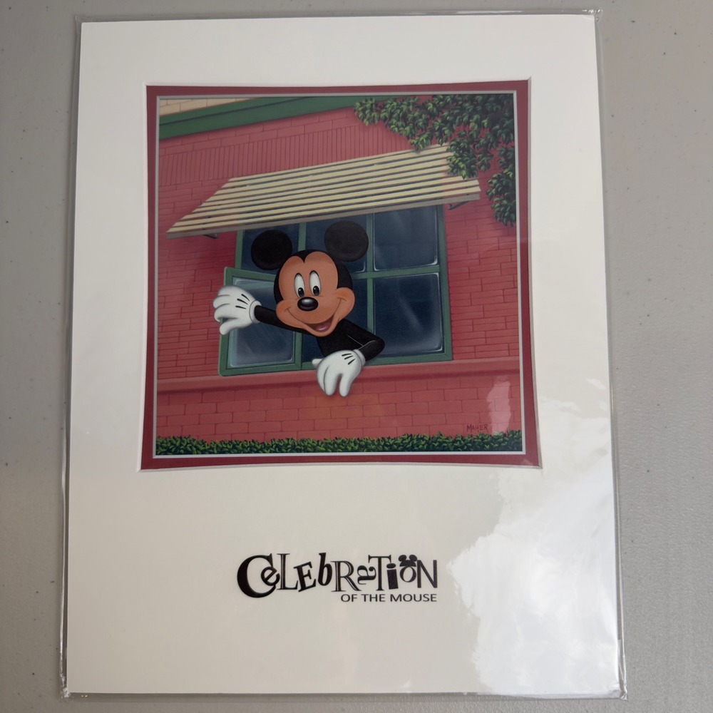 Disney Mickey Mouse Art Print Hangin Out in D Wing Alex Maher Matted 11x14 New